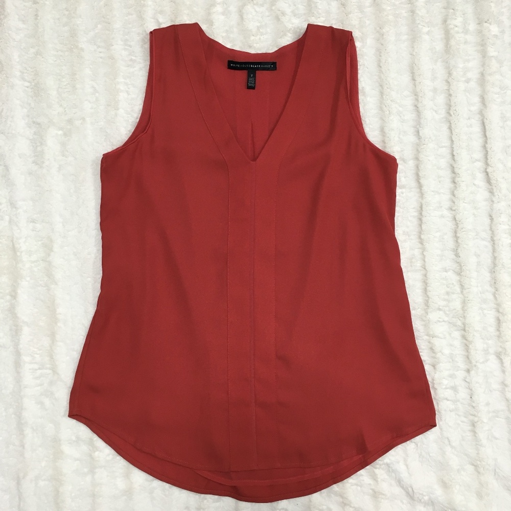 WHBM Single-Pleat Shell in Salmon - Sz 2